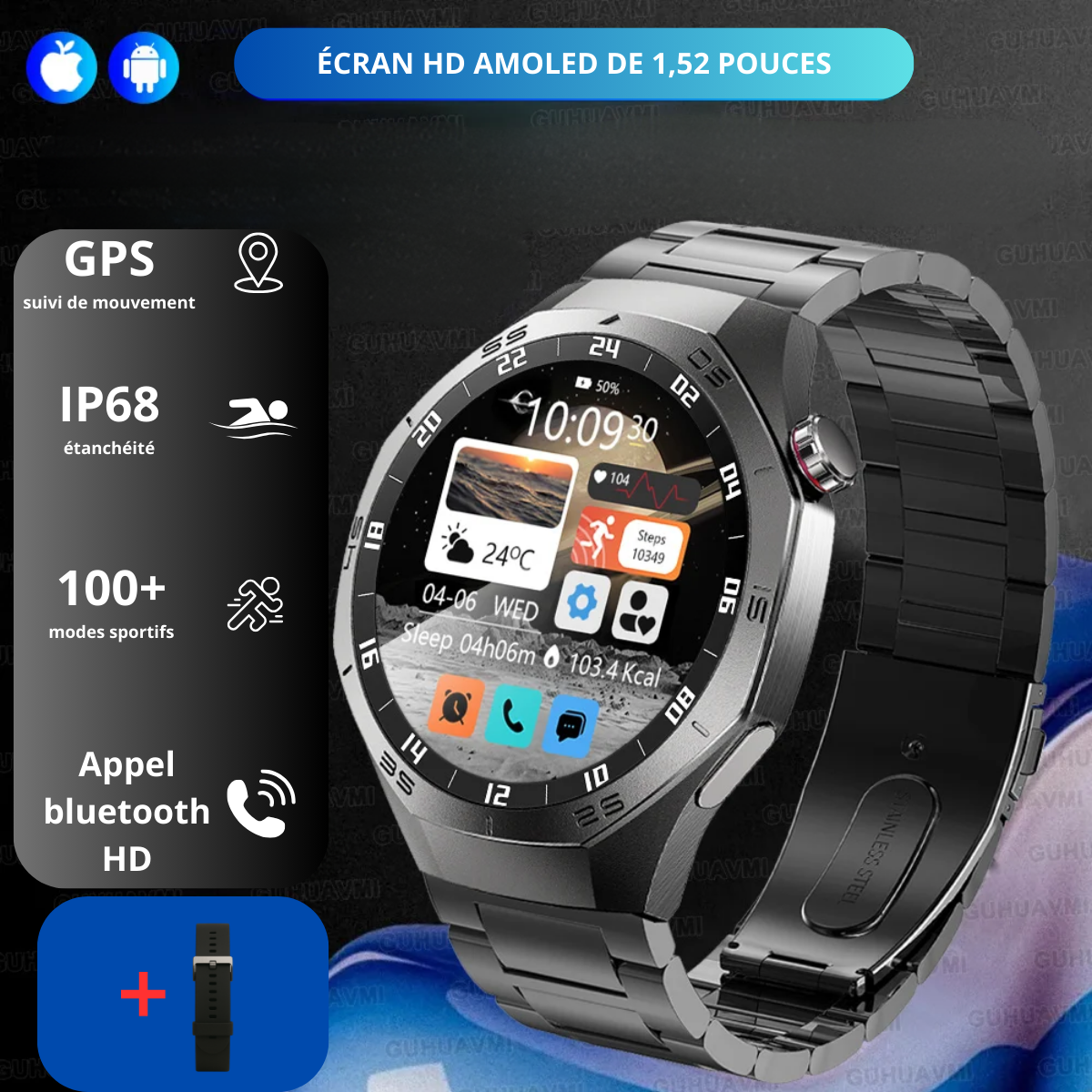 Montre connectée intelligente huawei homme