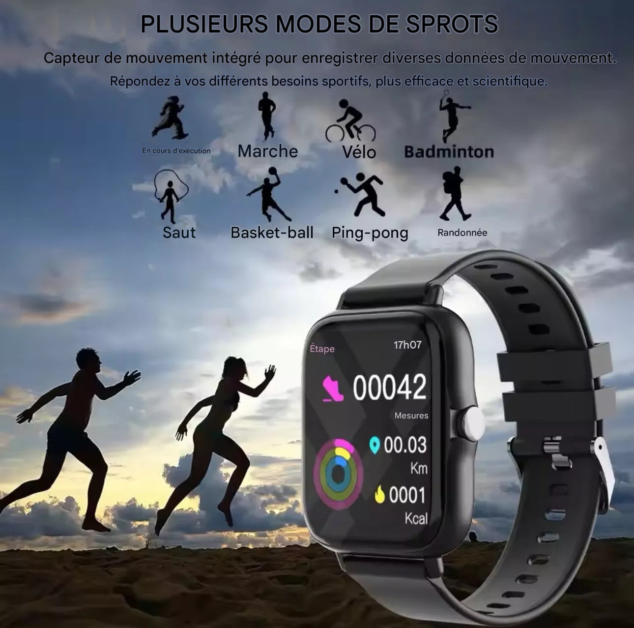 Montre connectée intelligente étanche homme/femme